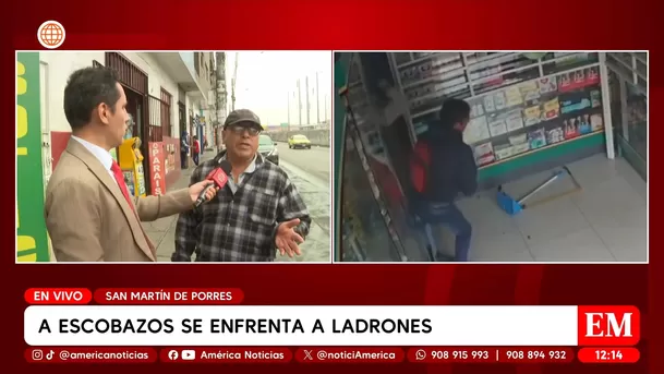 A escobazos se enfrenta a ladrones en San Martín de Porres. Foto: América Noticias