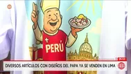 Comerciantes venden productos del papa León XIV en Lima