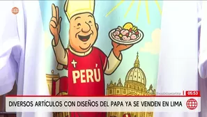 Comerciantes venden productos del papa León XIV en Lima. Foto y video: América Noticias
