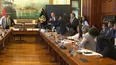 La Comisión de Constitución del Senado suspendió brevemente su sesión luego de un intercambio verbal entre el ministro del Interior, César Astudillo, y el senador de Juntos por el Perú, Iber Maraví, durante el debate del pedido de facultades legislativas solicitado por el Ejecutivo para enfrentar la inseguridad ciudadana./ Video: Jímmy Chinchay