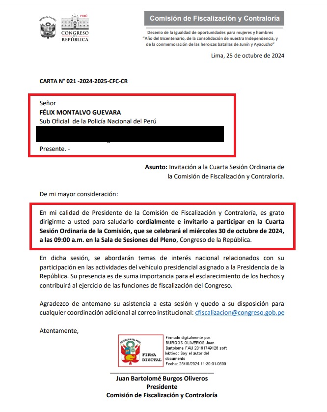 Comisión de Fiscalización convocó a exchofer del 'cofre'