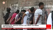 Comisión de Justicia eleva a 30 años las penas por sicariato