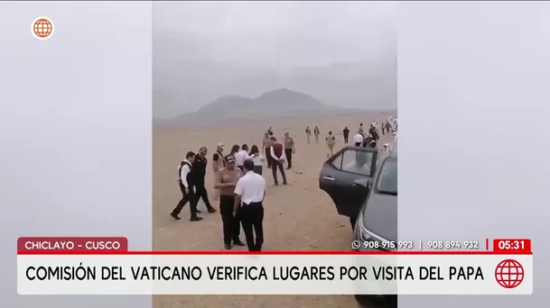 Comisión del Vaticano evalúa lugares ante la llegada de papa León XIV al Perú. Foto: América Noticias Comisión del Vaticano evalúa lugares ante la llegada de papa León XIV al Perú. Foto: América Noticias