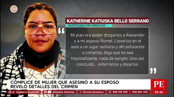 Cómplice de mujer que asesinó a su esposo reveló detalles del crimen. Foto: Unidad de investigación