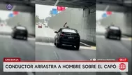 Conductor arrastra a hombre sobre el capó de su auto en San Borja