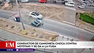 Conductor de camioneta choca contra mototaxi y se da a la fuga