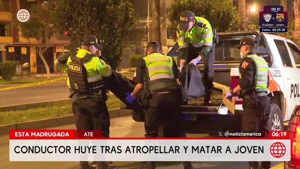 Conductor huye tras atropellar y matar a joven en Ate Vitarte. Foto: América Noticias Conductor huye tras atropellar y matar a joven en Ate Vitarte. Foto: América Noticias