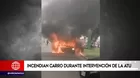 Conductor incendió su auto en medio de intervención de la ATU