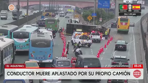 Conductor muere aplastado por su propio camión en El Agustino. Foto: América Noticias 