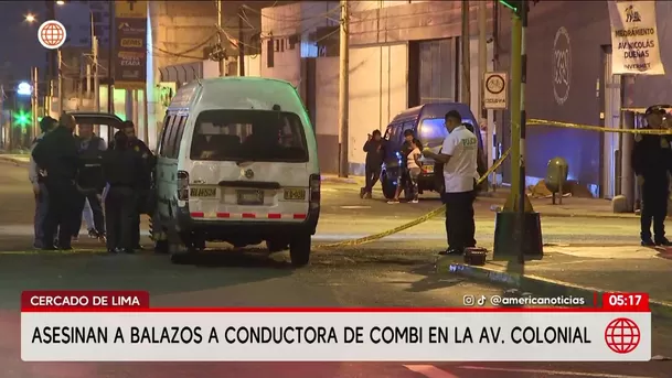Conductora de combi es asesinada a balazos en el Cercado de Lima. Foto: América Noticias Conductora de combi es asesinada a balazos en el Cercado de Lima. Foto: América Noticias