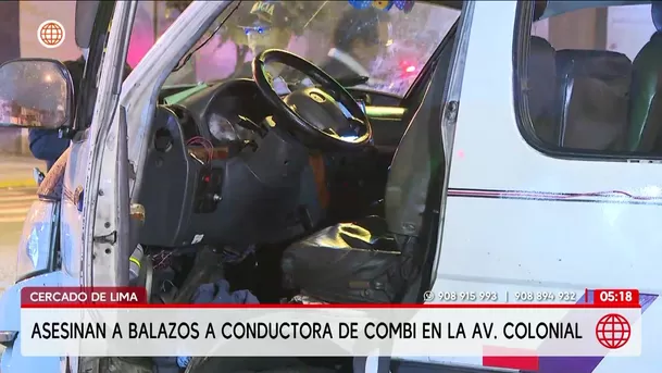Conductora de combi es asesinada a balazos en el Cercado de Lima. Foto: América Noticias Conductora de combi es asesinada a balazos en el Cercado de Lima. Foto: América Noticias