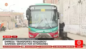 Buses suspenden operaciones. América Noticias
