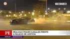 Conductores realizan piques ilegales frente al Palacio de Justicia