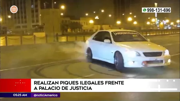 Piques ilegales frente al Palacio de Justicia. Foto: América Noticias Piques ilegales frente al Palacio de Justicia. Foto: América Noticias
