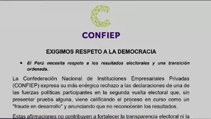 Gremio empresarial cuestionó las declaraciones de Roberto Sánchez y advirtió que generan incertidumbre política en un momento clave para el país./ Video: Canal N