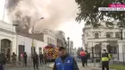 Confinan incendio frente al Congreso en el Cercado de Lima