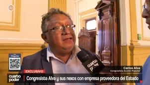 Congresista Carlos Alva y sus nexos con empresa proveedora del Estado. Video: Cuarto Poder