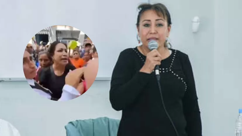 Congresista Elizabeth Medina fue abordada por manifestantes al querer ingresar a reunión