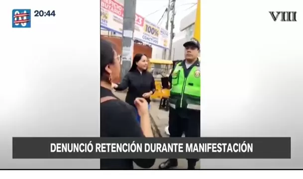 Intervención policial a la congresista Ruth Luque en un tramo de la av. Brasil - Foto: Captura Canal N Intervención policial a la congresista Ruth Luque en un tramo de la av. Brasil - Foto: Captura Canal N