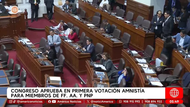 Congreso aprueba en primera votación amnistía para miembros de la FF. AA. y PNP. Foto: América Noticias