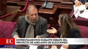 Marco Arana discute fuertemente con Yeni Vilcatoma durante la sesión de la Comisión de Constitución.