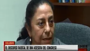 Armida Huerta, asesora del congresista Edilberto Curro. Foto: captura de TV