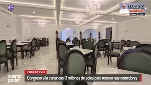 El Congreso gastó casi S/ 3 millones en renovar sus comedores, con acabados de piedra, iluminación LED y muebles de estilo Luis XV para el espacio destinado a los parlamentarios. Video: Cuarto Poder