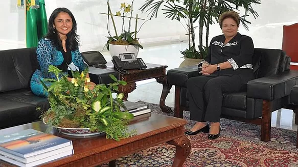 Nadine Heredia y Dilma Rousseff reunidas en agosto de 2012. Foto: Perú21