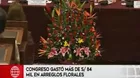 Congreso gasta más de 84 mil soles en arreglos florales