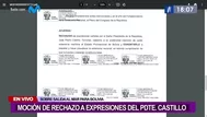 Congreso: presentan moción de rechazo de expresiones del presidente Castillo sobre salida al mar para Bolivia 