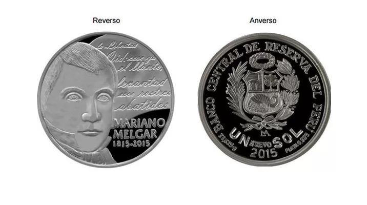 La nueva moneda de un sol rinde homenaje a Mariano Melgar / Foto: Banco Central de Reserva del Perú La nueva moneda de un sol rinde homenaje a Mariano Melgar / Foto: Banco Central de Reserva del Perú