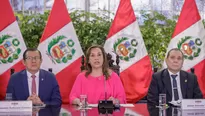 Eduardo Salhuana, Dina Boluarte y Javier Arévalo. Foto: Presidencia. Video: Canal N