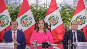 Eduardo Salhuana, Dina Boluarte y Javier Arévalo. Foto: Presidencia. Video: Canal N