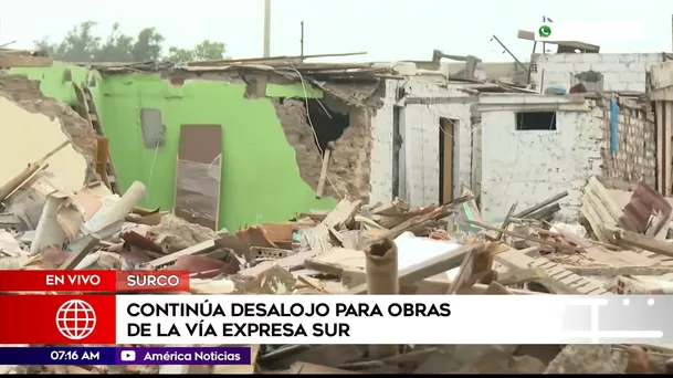 Continúa desalojo para obras de la Vía Expresa Sur en Surco. Foto: América Noticias