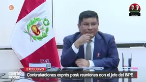 El presidente del INPE, Iván Paredes Yataco, es cuestionado por contratar a jóvenes sin experiencia tras recibirlos en su despacho. Video: Cuarto Poder