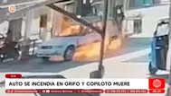 Copiloto muere tras explosión de auto en grifo en Ica