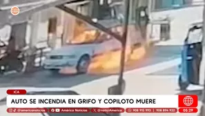 Copiloto muere tras explosión de auto en grifo en Ica. Foto y video: América Noticias