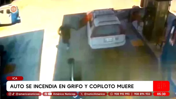 Copiloto muere tras explosión de auto en grifo en Ica. Foto: América Noticias