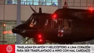 El helicóptero llegó al hospital Rebagliati