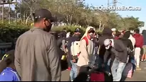 Peruanos varados en  Lima. Foto: captura de video Canal N.