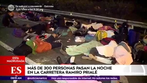 Caminantes durmieron en la autopista Ramiro Prialé.