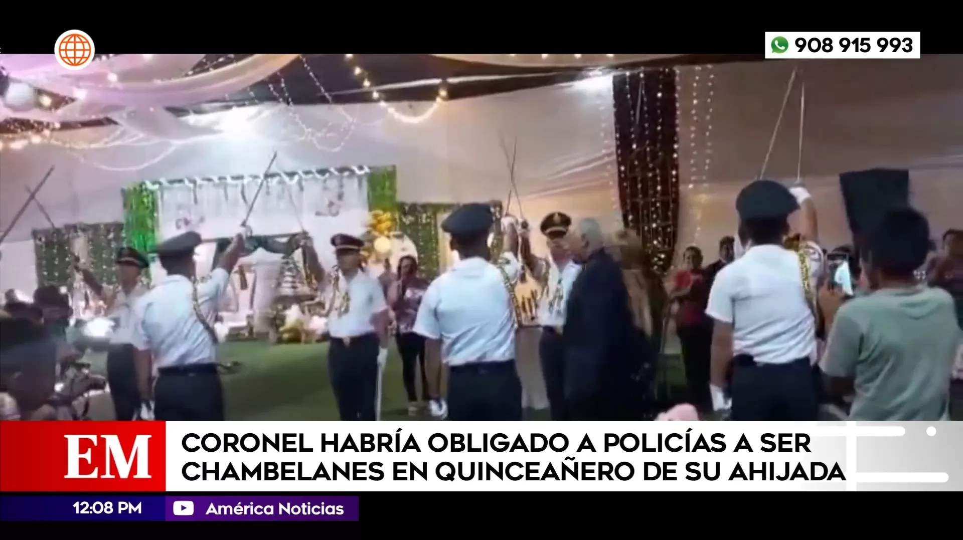 Coronel habría obligado a policías a ser chambelanes en fiesta de ahijada. Foto: América Noticias