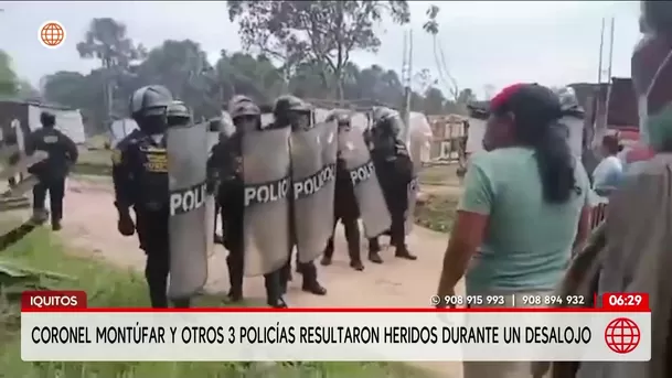Coronel Montúfar y tres policías resultan heridos en Iquitos. Foto: América Noticias