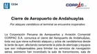 Corpac dispuso cierre del aeropuerto de Andahuaylas tras ataque a sus instalaciones