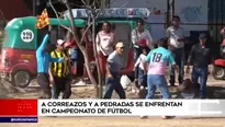 A correazos y a pedradas se enfrentan en campeonato de fútbol