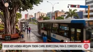 Corredor Azul inicia plan piloto de carril bidireccional en tramo de la avenida Arequipa