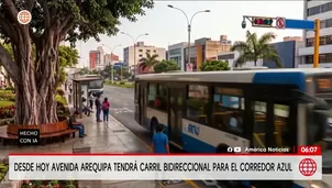 Desde este sábado 22 de agosto entró en funcionamiento el plan piloto del carril bidireccional para los buses del Corredor Azul en un tramo de la avenida Arequipa. La medida tendrá una duración inicial de 30 días y busca agilizar el servicio de transporte público./ Video: América Noticias