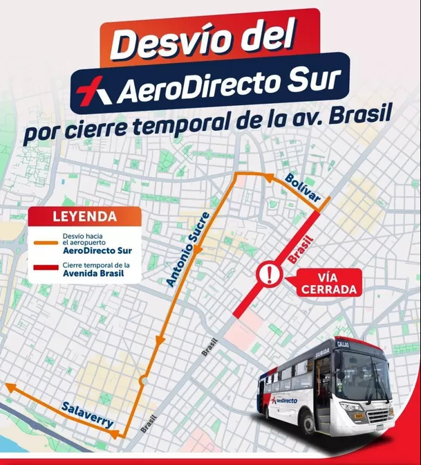 Corredor Morado y Aerodirecto cambian rutas por cierre en avenida Brasil. Foto: ATU