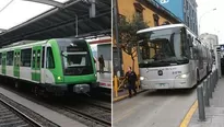 La Línea 1 del Metro de Lima y el Metropolitano / Foto: archivo Andina