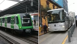 La Línea 1 del Metro de Lima y el Metropolitano / Foto: archivo Andina